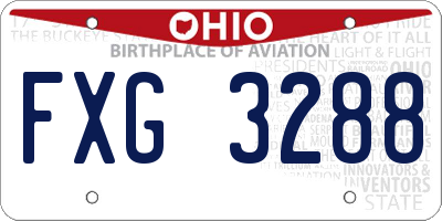 OH license plate FXG3288