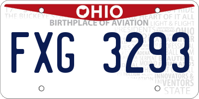 OH license plate FXG3293