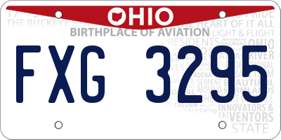OH license plate FXG3295