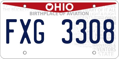 OH license plate FXG3308
