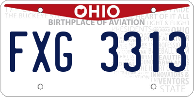 OH license plate FXG3313