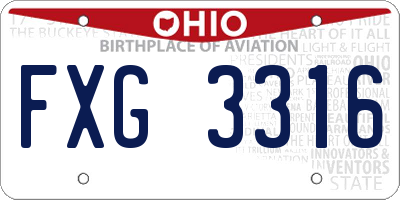 OH license plate FXG3316