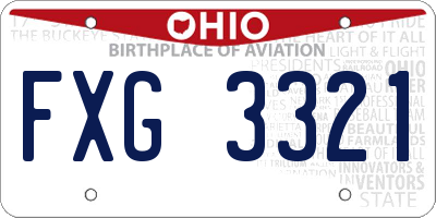 OH license plate FXG3321