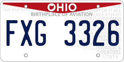 OH license plate FXG3326