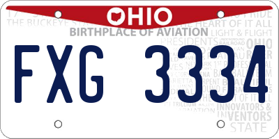 OH license plate FXG3334
