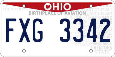 OH license plate FXG3342