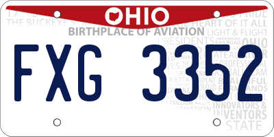 OH license plate FXG3352