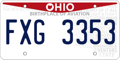 OH license plate FXG3353