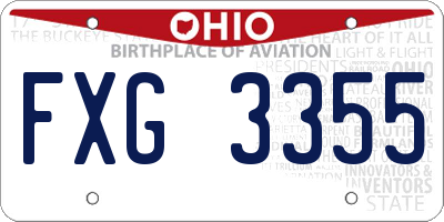 OH license plate FXG3355