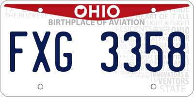 OH license plate FXG3358