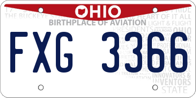 OH license plate FXG3366