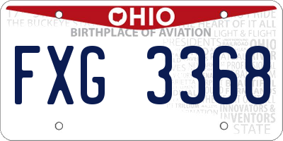 OH license plate FXG3368