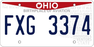 OH license plate FXG3374