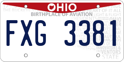 OH license plate FXG3381