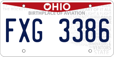 OH license plate FXG3386