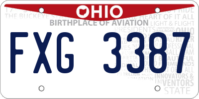 OH license plate FXG3387