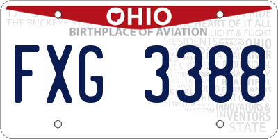 OH license plate FXG3388