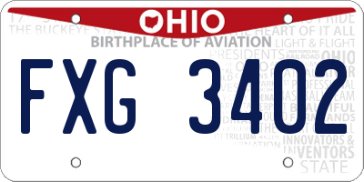 OH license plate FXG3402