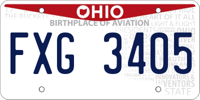 OH license plate FXG3405