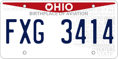OH license plate FXG3414
