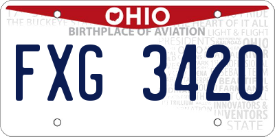 OH license plate FXG3420