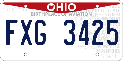 OH license plate FXG3425