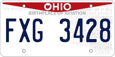 OH license plate FXG3428