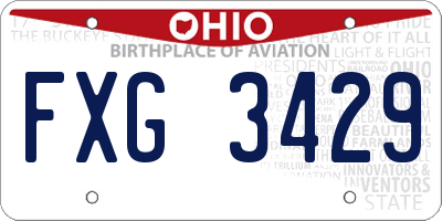 OH license plate FXG3429