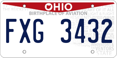 OH license plate FXG3432