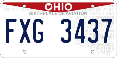 OH license plate FXG3437