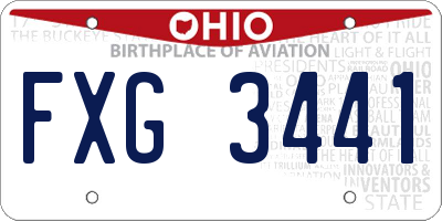 OH license plate FXG3441