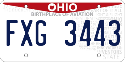 OH license plate FXG3443