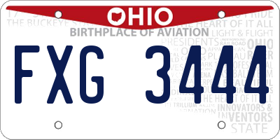 OH license plate FXG3444