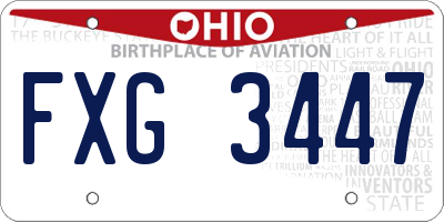 OH license plate FXG3447