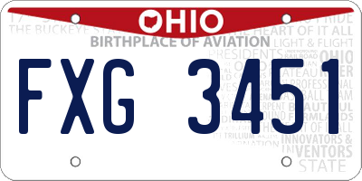 OH license plate FXG3451