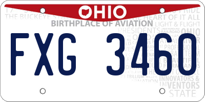 OH license plate FXG3460
