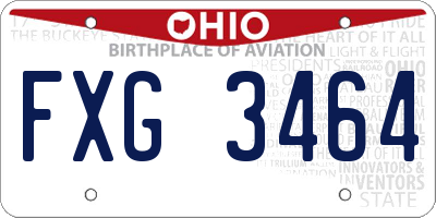 OH license plate FXG3464