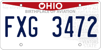 OH license plate FXG3472