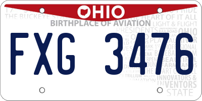 OH license plate FXG3476