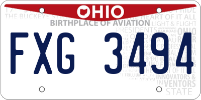 OH license plate FXG3494