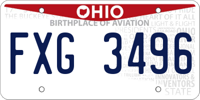 OH license plate FXG3496