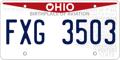OH license plate FXG3503