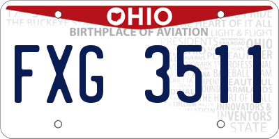 OH license plate FXG3511