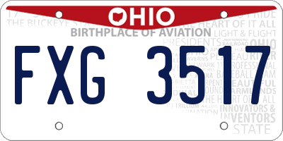 OH license plate FXG3517