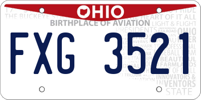 OH license plate FXG3521