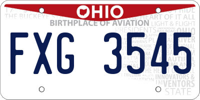 OH license plate FXG3545
