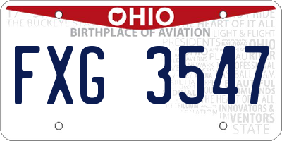 OH license plate FXG3547