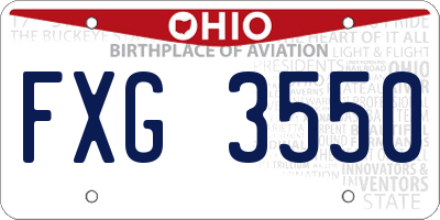 OH license plate FXG3550