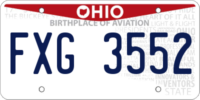 OH license plate FXG3552
