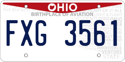 OH license plate FXG3561